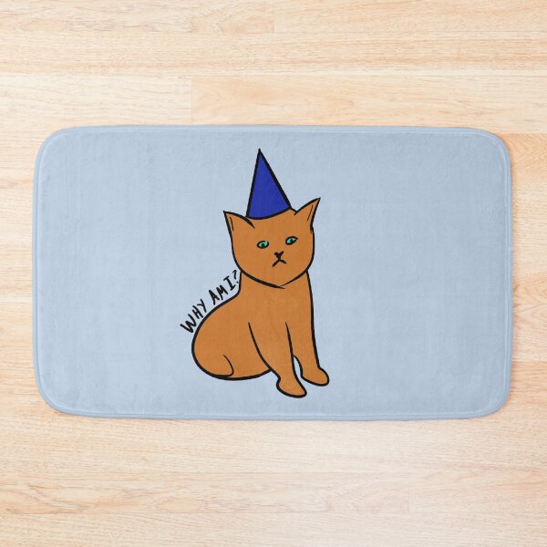 Item preview, Existential crisis cat but with a blue hat designed and sold by JellaDelta.