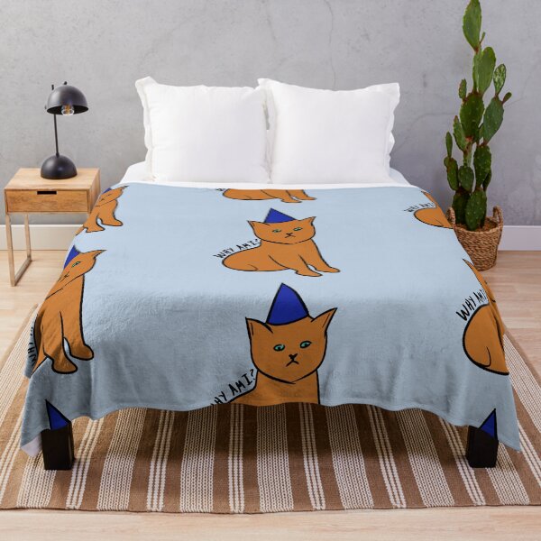 Item preview, Existential crisis cat but with a blue hat designed and sold by JellaDelta.