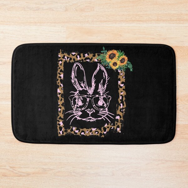 Item preview, pink cute rabbit in leopard skin frame easter bunny spring rabbit, cute bunny wearing glasses designed and sold by GoodyLeo.