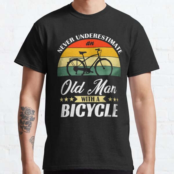 old man with a bicycle shirt