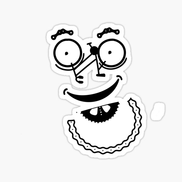 Smiling Bicycle, FUNNY Cycling, Funny Biking Sticker