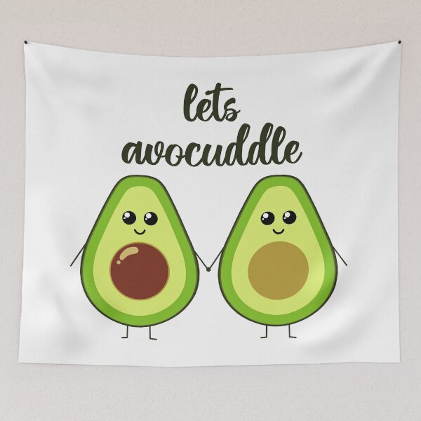 Item preview, lets avocuddle | cute avocado holding hands designed and sold by felinefeelings.
