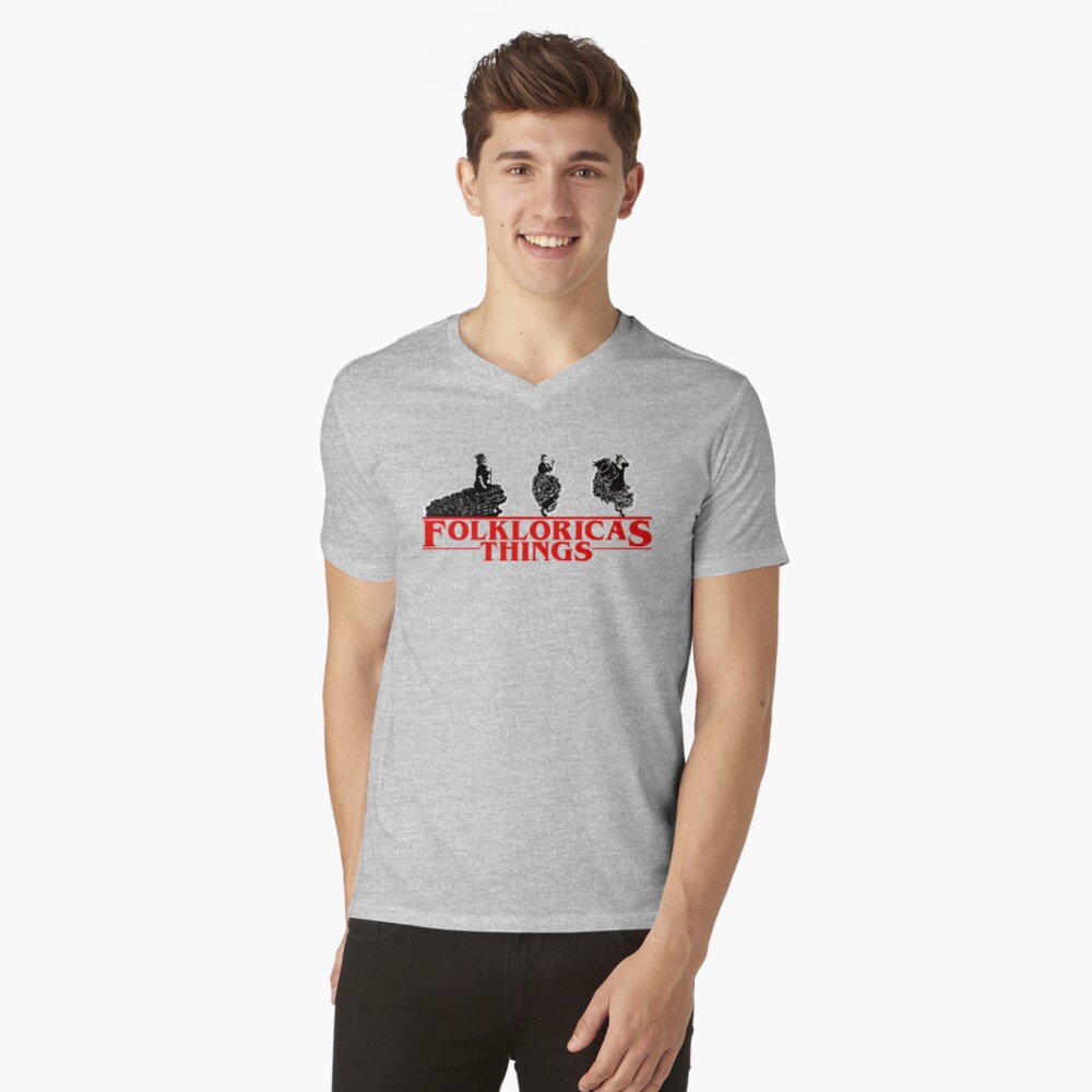 Vista previa del artículo con la obra «Camiseta de cuello en V», diseñado y vendido por danimota.