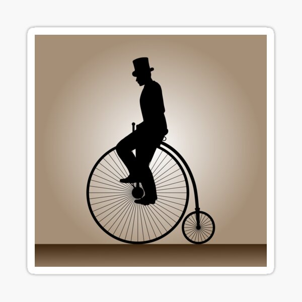 A man on a vintage bike. Sticker