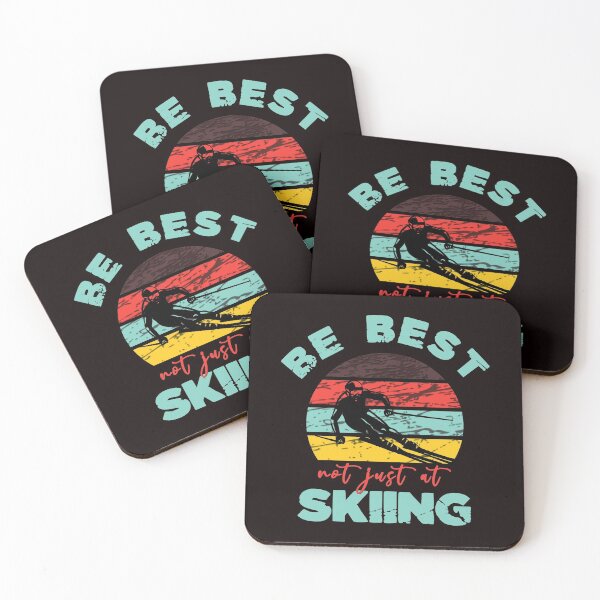 Item preview, Be Best Not Just At Skiing - Funny Skiing Humor Sunset Retro Skiing Image Gift Idea designed and sold by leo121687.