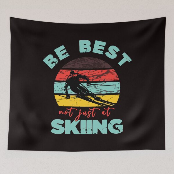 Item preview, Be Best Not Just At Skiing - Funny Skiing Humor Sunset Retro Skiing Image Gift Idea designed and sold by leo121687.