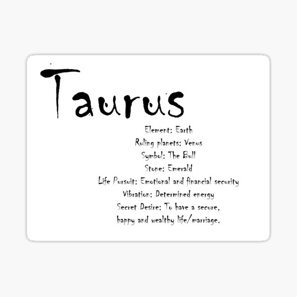 Item preview, Taurus Traits designed and sold by CrankyOldDude.