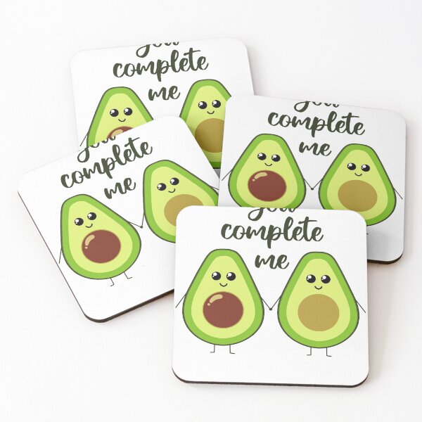 Item preview, You complete me | cute avocado holding hands designed and sold by felinefeelings.