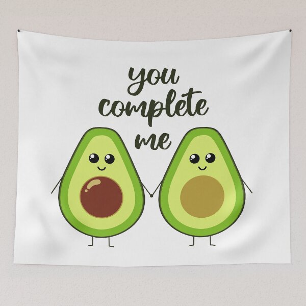 Item preview, You complete me | cute avocado holding hands designed and sold by felinefeelings.