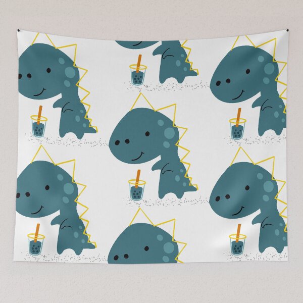 Item preview, Dino Boba - Hand Drawn Illustration designed and sold by jdotrdot712.