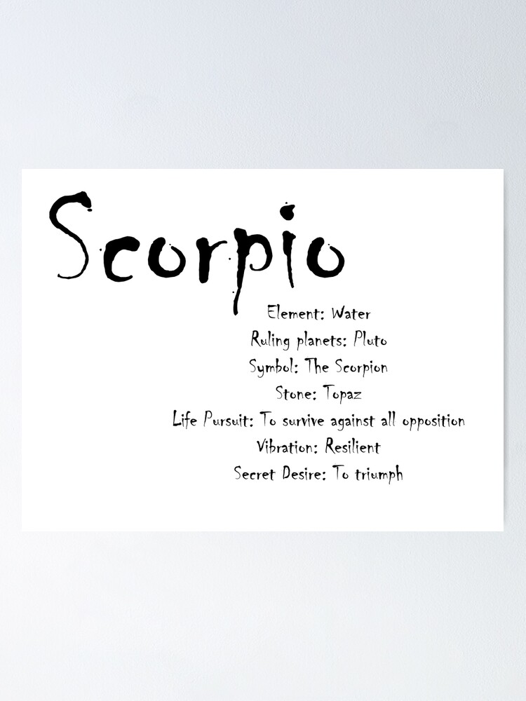 Scorpio Traits Poster