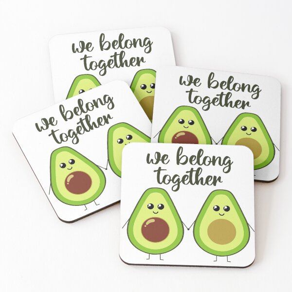 Item preview, We belong together | cute avocado holding hands designed and sold by felinefeelings.