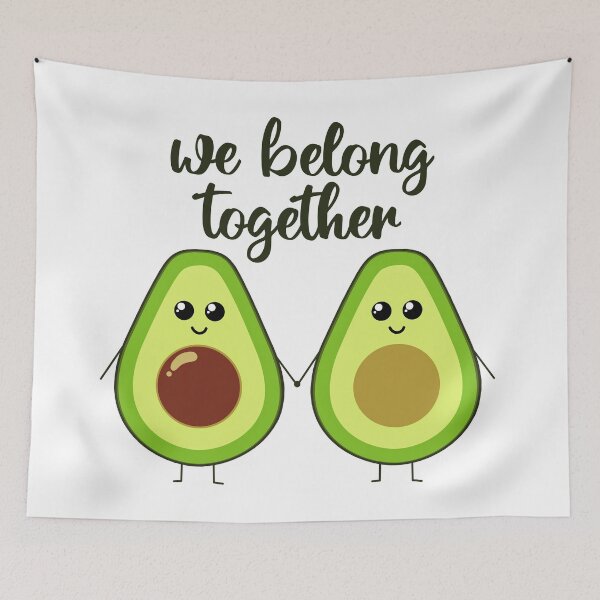 Item preview, We belong together | cute avocado holding hands designed and sold by felinefeelings.