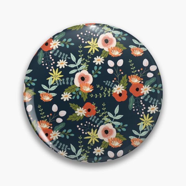 Item preview, Vintage floral on blue  designed and sold by AllPrintsAndArt.