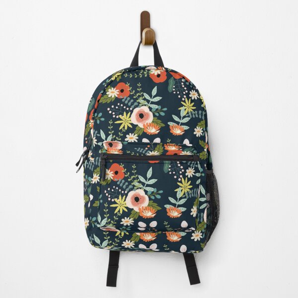 Item preview, Vintage floral on blue  designed and sold by AllPrintsAndArt.