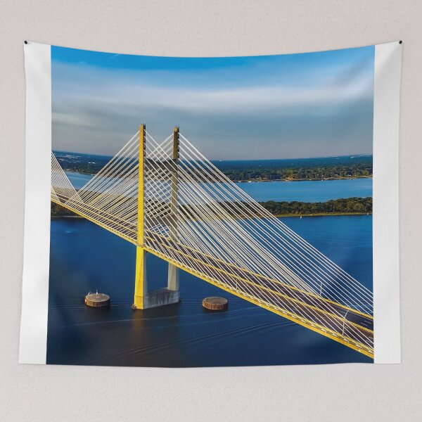 Item preview, Yellow Bridge Suspension Under Blue Sky Phone Cases designed and sold by Lovely Smile.