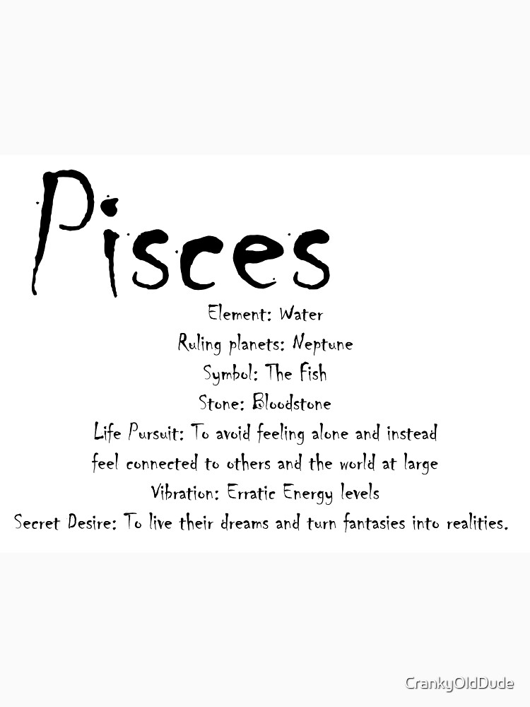 Pisces Traits T Shirt For Sale By Crankyolddude Redbubble