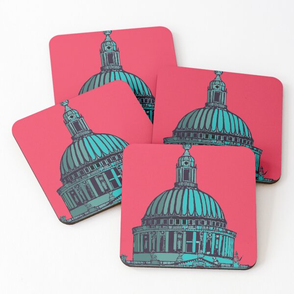Item preview, Old London Architecture Saint Paul's (Red & Turquoise) designed and sold by Stephenmario.
