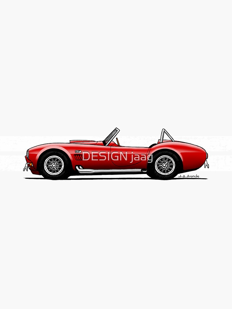 "My drawing of the red american sports car" Sticker for Sale by