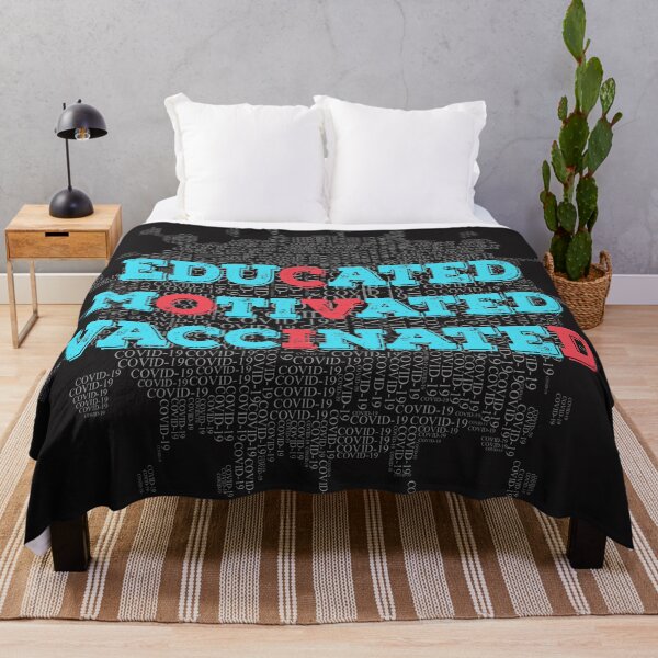 Item preview, educated motivated vaccinated designed and sold by GraphicBit.