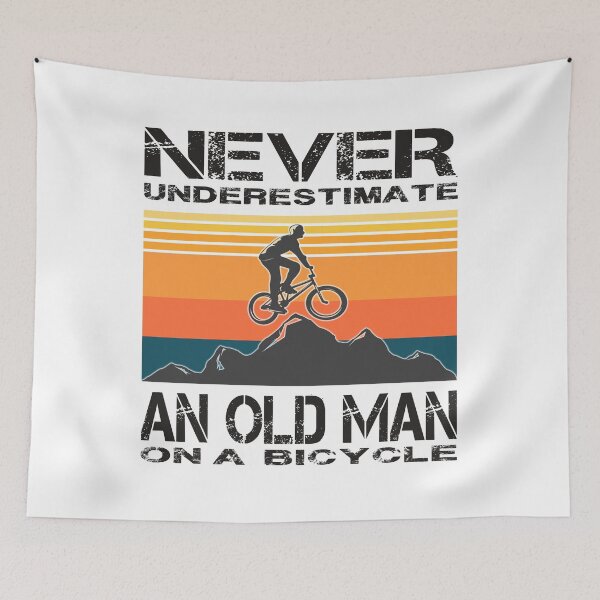 Item preview, Never Underestimate An Old Man On A Bicycle designed and sold by Aminepop.