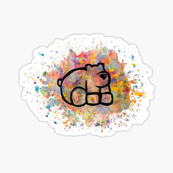 "Art Therapy Bear " Sticker for Sale by BearlyGoin | Redbubble