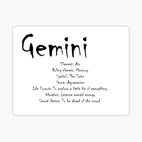 Item preview, Gemini Traits designed and sold by CrankyOldDude.