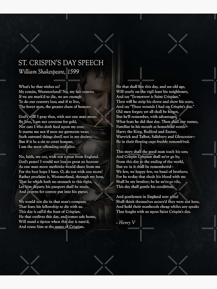 st-crispin-s-day-speech-by-shakespeare-mounted-print-for-sale-by
