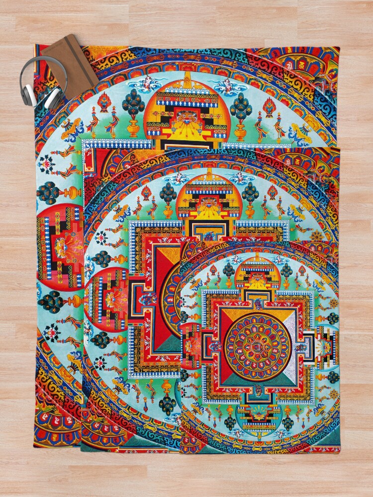 Thumbnail 5 of 6, Throw Blanket, Buddhist Mandala 28 designed and sold by GuyBlank.