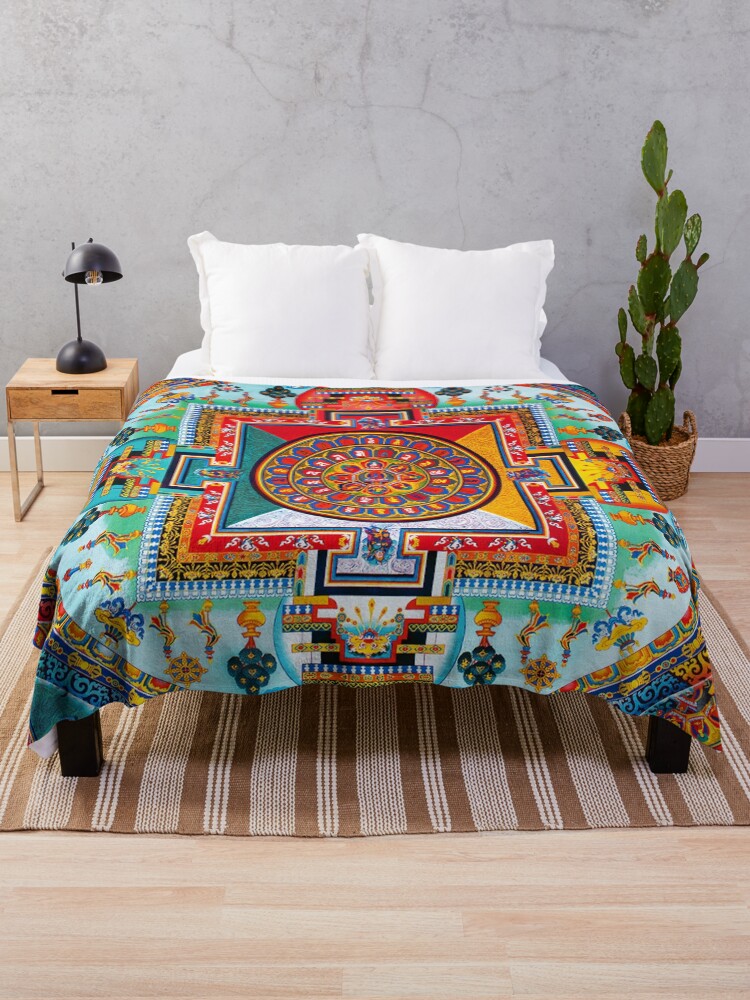 Thumbnail 1 of 6, Throw Blanket, Buddhist Mandala 28 designed and sold by GuyBlank.