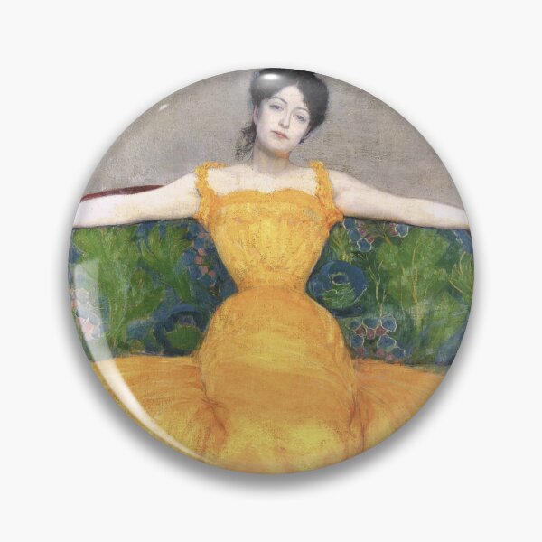 knee length dresses for ladies Lady in Yellow by Max Kurzweil (1899) | female figure | figurative art  print | vintage art print | yellow dress | expressionism | art nouveau |  Austrian artist