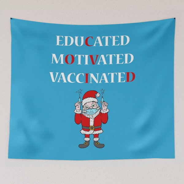 Item preview, Santa and covid vaccination educated motivated vaccinated designed and sold by GraphicBit.
