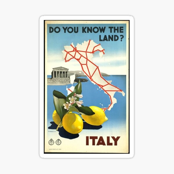 Vintage poster of Italy Sticker