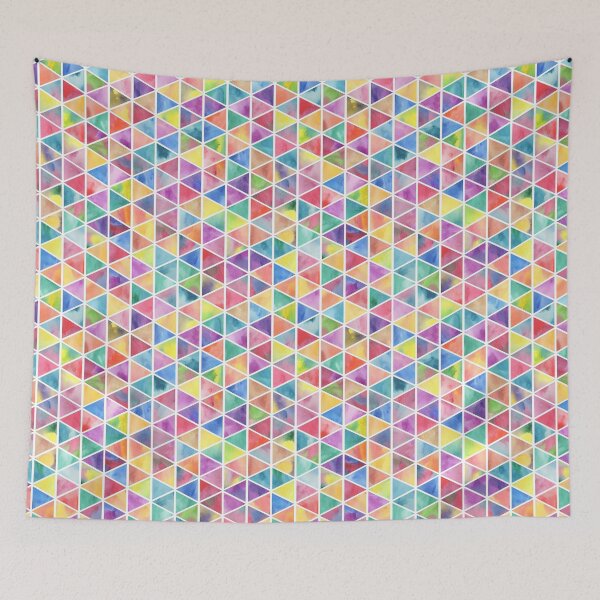 Item preview, Colorful Watercolor Pattern with Triangles designed and sold by SeaAndLight.
