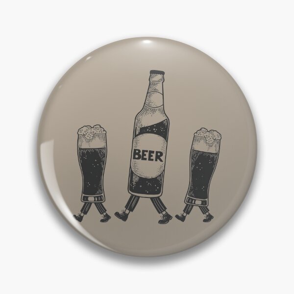 Item preview, Vintage beer bottle and glasses walking with legs designed and sold by mirtoth.
