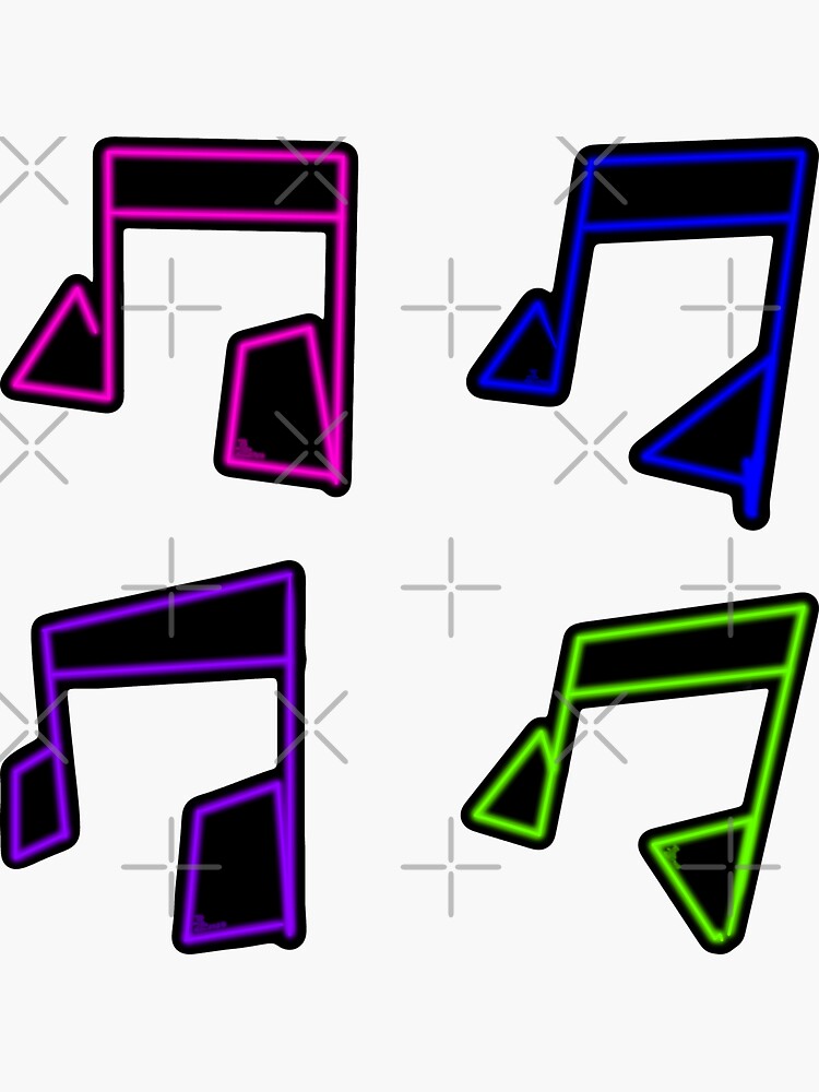 80s Neon Music Note Sticker Pack by that5280lady