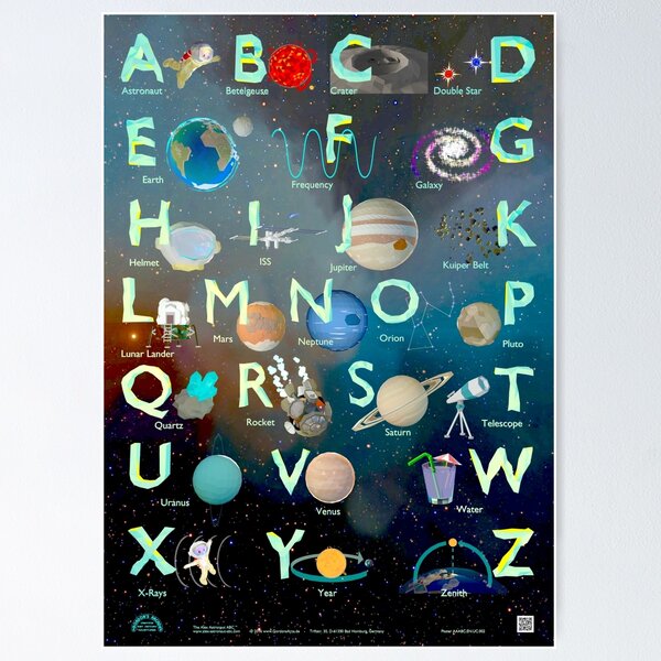 Artikel-Vorschau von Der Alex Astronaut ABC - Alphabet Poster, designt und verkauft von GordonsArcade.
