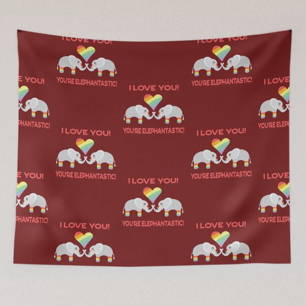 Item preview, Happy Valentines Day 2021 LGBT Pride Elephants designed and sold by twicetrader.