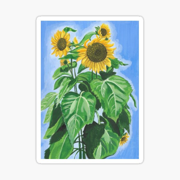 Pintura acrílica de girasol de Bridget Koza Pegatina