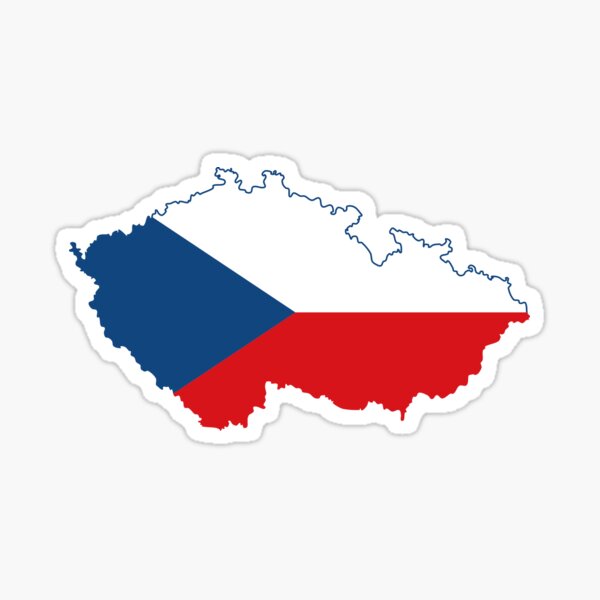 Flag Map of Czech Republic Sticker