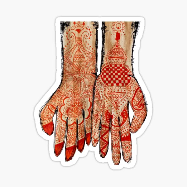 Red Henna Tattoo Body Stickers Women Henna Temporary Tattoos Lace Floral  Decals~ | eBay