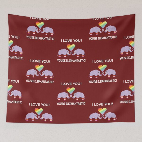 Item preview, Happy Valentines Day 2021 Lesbian Pride Elephants designed and sold by twicetrader.