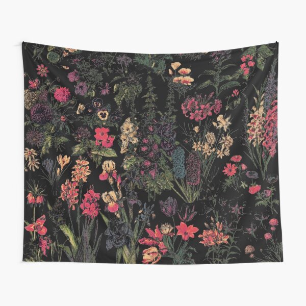 Dark floral tapestry hot sale