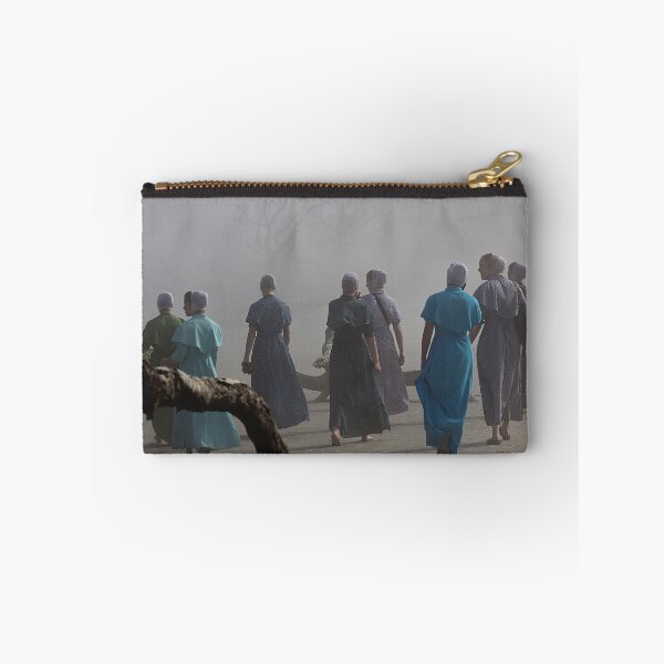Item preview, Amish women taking a stroll. Driftwood beach foggy morning. designed and sold by lovgeorgia.