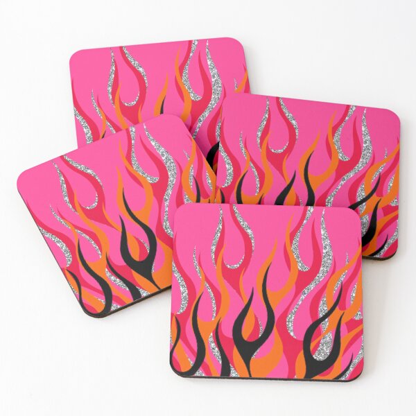Item preview, pink glitter flames designed and sold by Julia Santos.