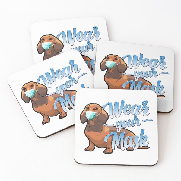 Item preview, Funny Dog Wearing a Mask Sign - Dachshund Dog Wear Your Mask designed and sold by NicolaMallon.