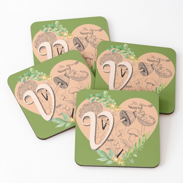 Item preview, Cottagecore Aesthetic Letter V Monogram  designed and sold by kestrada2906.