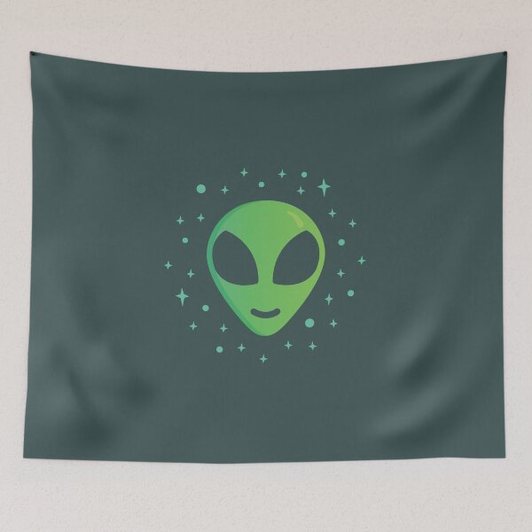 Item preview, Green Alien Face in Outer Space designed and sold by DoomSalad.