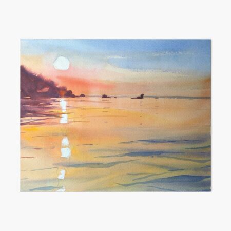 redbubble sunset painting art board