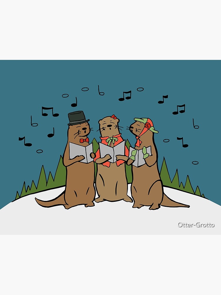 Otter Choir of Christmas Carolers by Otter-Grotto
